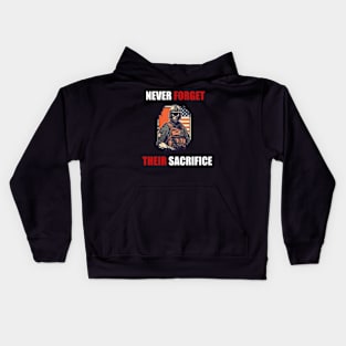 Memorial Day - Never Forget Their Sacrifice Kids Hoodie